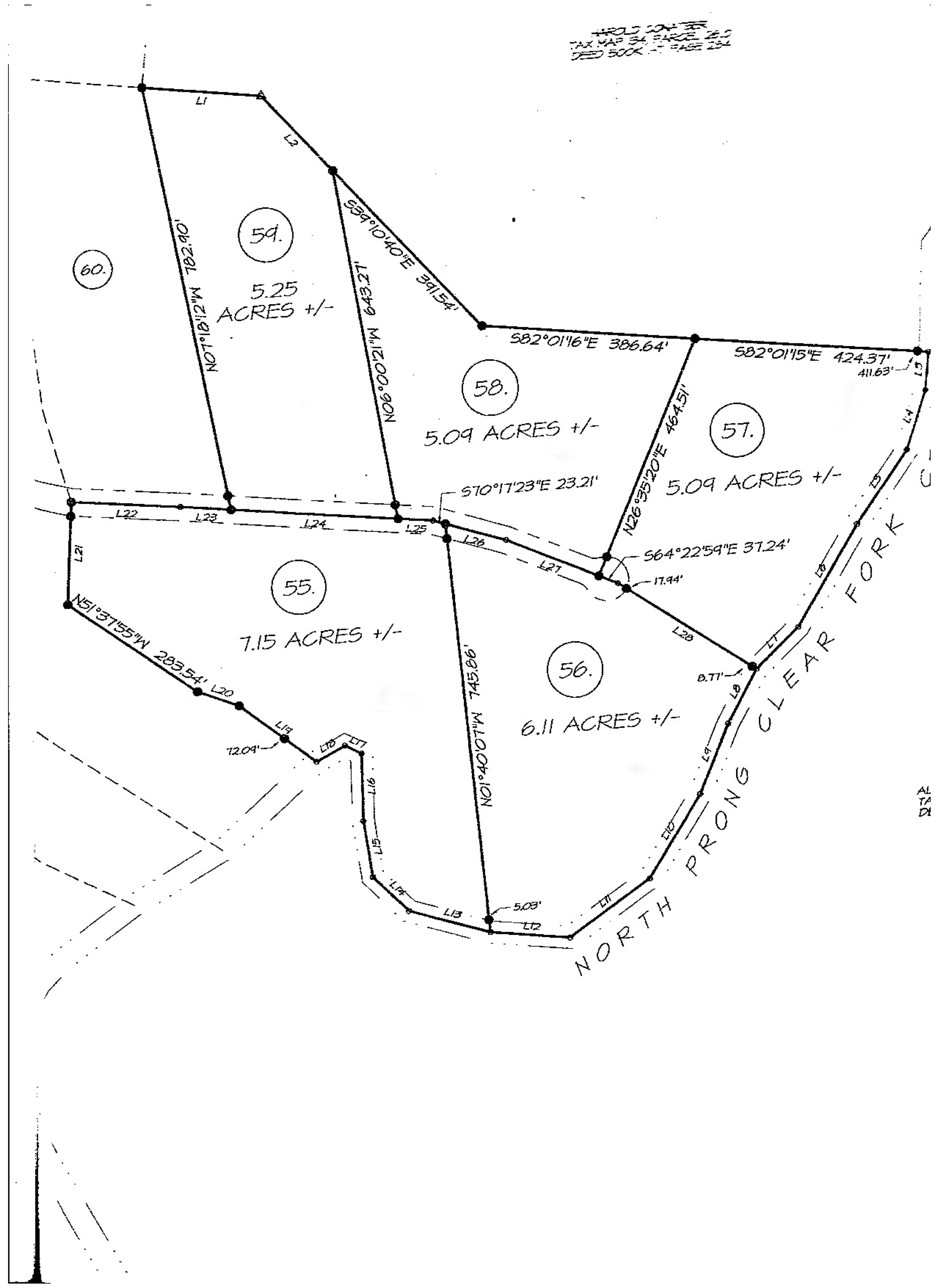 Clear Fork Acres Phase II Overall Land Survey