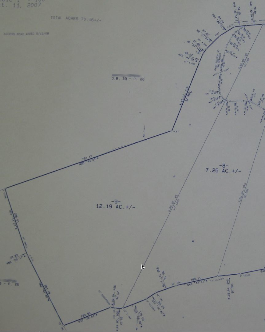 Survey of Hollow Ridge Trails Tract 9 Land